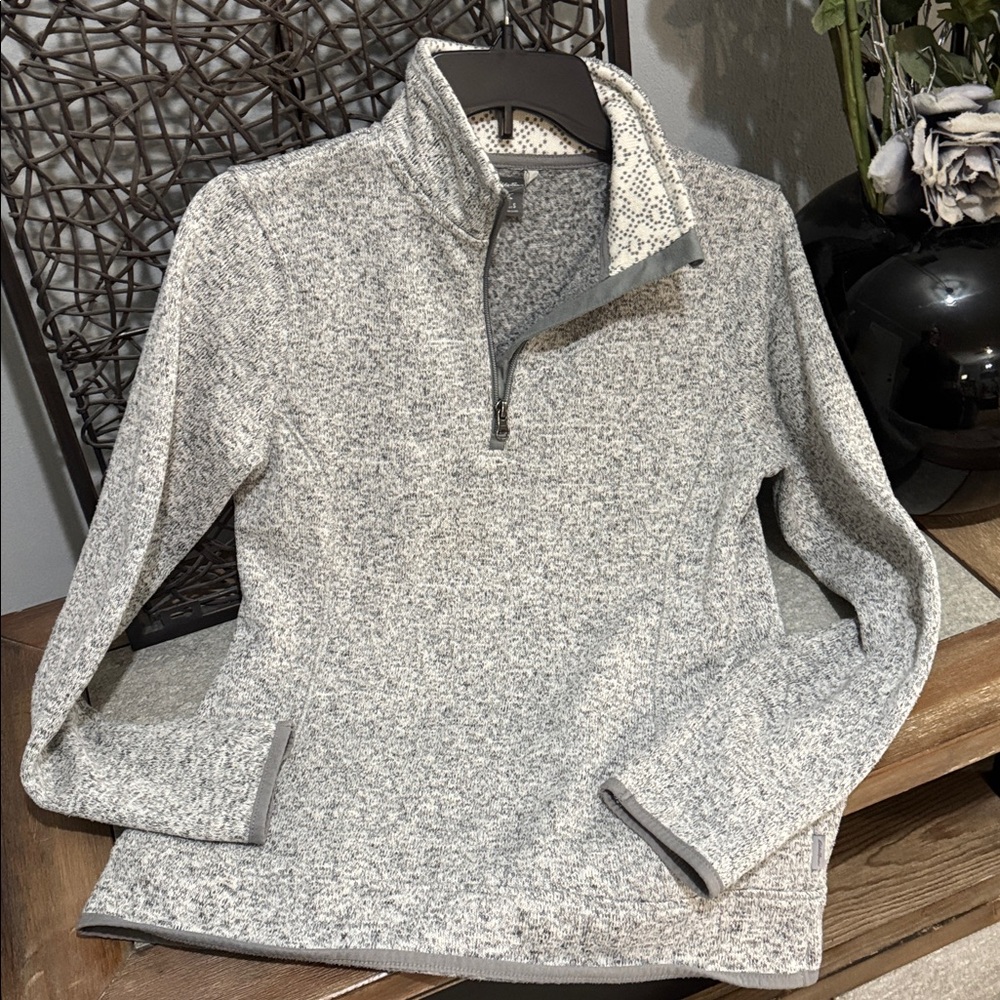 Eddie Bauer Women’s Small Gray 1/4 Zip Fleece Pullover - Picture 2 of 6